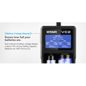 XTAR, XTAR VC2 USB battery charger, Battery chargers, NK198