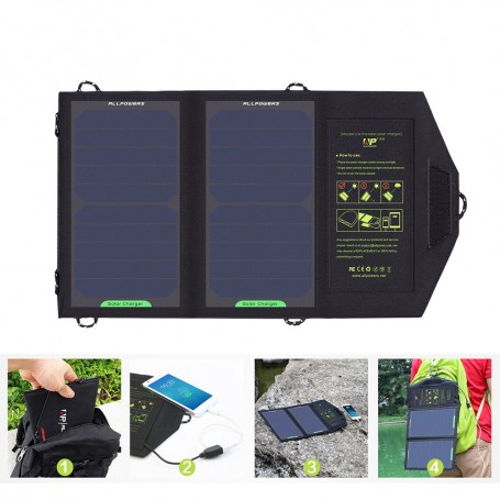 ALLPOWERS, 10W Portable Output 5V 1.6A Sunpower Solar Panel Charger, , AL672