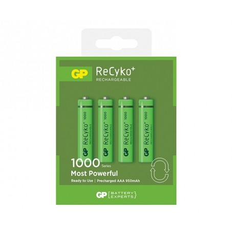 GP, GP R03/AAA GP ReCyko+ 1000 Series 950mAh Rechargeable - Blister 4x, Size AAA, NK133-CB