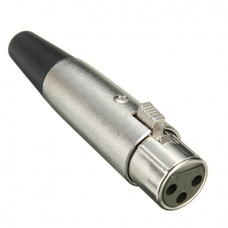 Oem, 6mm 3 Pin XLR Jack Female-Adapter For Microphone Speaker 18AWG Cable Silver, , AL889