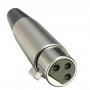 Oem, 6mm 3 Pin XLR Jack Female-Adapter For Microphone Speaker 18AWG Cable Silver, , AL889