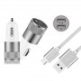 Oem, Duo 2.1A / 1A Car Charger Adapter + USB Type C Cable Set, , AL603-CB