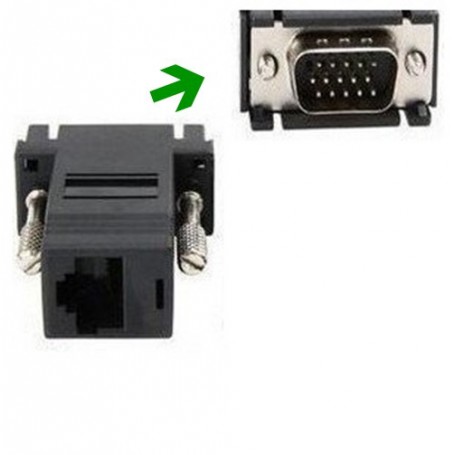 Oem, VGA male Video Extender to CAT5 CAT6 RJ45 Cable Adapter, , AL641