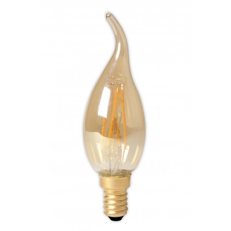 Calex, Calex LED Full Glass Filament Tip-Candle-lamp 240V 3,5W 200lm E14 BXS35, Gold 2100K CRI80 Dimmable, , CA0239-CB