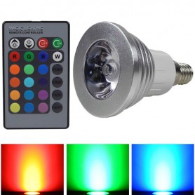 E14 3W 16 Color Dimmable LED Bulb with Remote Control