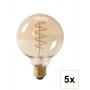 Calex - E27 LED Flex Filament Globe Lamp 240V 4W 200lm G125, Gold 2100K Dimmable - E27 LED - CA0252-CB