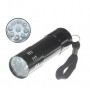 Oem, Mini 9 LED Aluminium UV Ultra Violet Flashlight purple light, , LFT70-CB