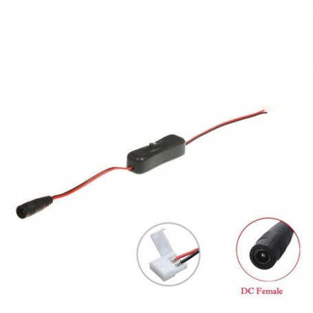 Oem, 10mm 2-Pin Single Color LED Strip DC Female Wire Switch 12V 24V, , LSCC25-CB