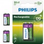 PHILIPS - Philips MultiLife 9V HR22 / 6HR61 170mAh rechargeable battery - Other formats - BS049-CB