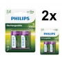 PHILIPS - Philips MultiLife 1.2V C/HR14 3000mah NiMh rechargeable battery - Size C D and XL - BS052-CB