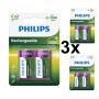 PHILIPS - Philips MultiLife 1.2V C/HR14 3000mah NiMh rechargeable battery - Size C D and XL - BS052-CB