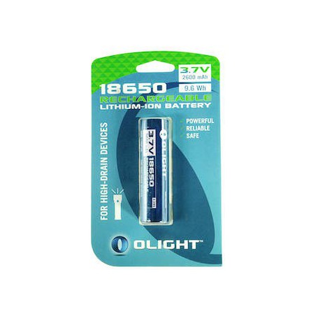 OLIGHT, Olight 2600mAh 3.6V 18650 Rechargeable Li-ion Battery for M-serie - Blister, Size 18650, NK378-CB