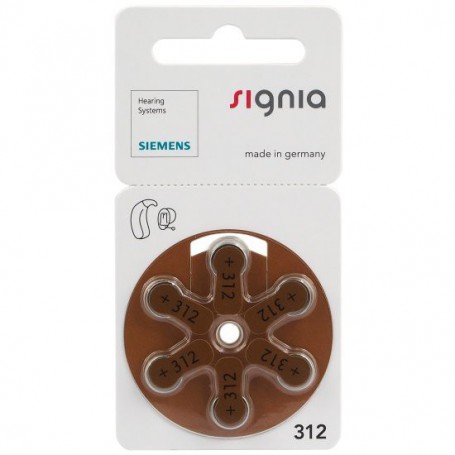 SIEMENS, Siemens Signia 312 1,45V Hearing Aid Battery - Mercury Free, Hearing batteries, BL100-CB