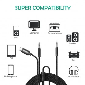 Wofalo, Wofalo Car Aux Audio Cable, 2 in 1 Type C to 3.5mm with 3.5mm Male to Male, , AL1015