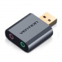 Vention, USB External Sound Card to 3.5mm Audio Aux Mic Adapter, Audio adapters, V013-CB