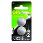 GP, GP CR2016 6016 90mAh 3V Battery - 2-Pack, Button cells, BS251-CB