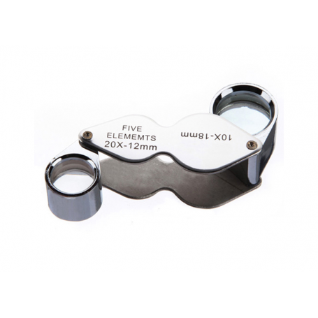 Oem, 10x-18mm and 20x-12mm Silver Mini Jewelry Loupe Magnifier Glass, , AL1057