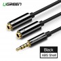 UGREEN, 3.5mm Jack to Dual 3.5mm F Headset + Mic Y Splitter, , UG278-CB