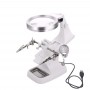 Oem, Magnifying glass Loupe 3x and 4.5x Zoom Solder Holder With LED Lamp, Magnifiers microscopes, AL322-CB