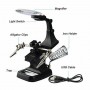 Oem, Magnifying glass Loupe 3x and 4.5x Zoom Solder Holder With LED Lamp, Magnifiers microscopes, AL322-CB