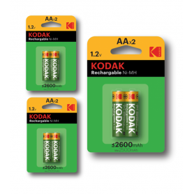 Kodak - Kodak AA / Micro / HR06 2600mAh 1.2V Rechargeable Battery - Size AA - BS414-CB