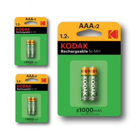 Kodak - Kodak 1000mAh AAA Rechargeable Battery 1.2V NiMH - Size AAA - BS415-CB