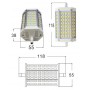 Oem - R7S 118mm 30W 64x SMD 5730 LED Lamp Cold white - Dimmable - Tube lamps - AL1090-CWD