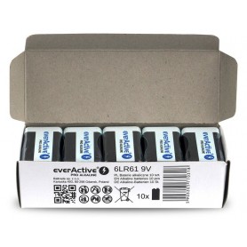 EverActive, 10x everActive PRO 6LR61 6LF22 E-Block 9V 550mAh alkaline batteries, Other formats, BL339