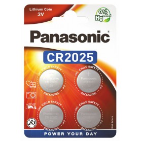 4-Pack Panasonic CR2025 3V 165mAh Lithium button cell battery