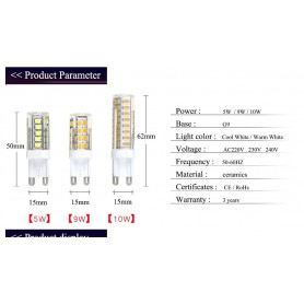 Oem - G9 5W Warm White SMD2835 LED Lamp - Not dimmable - G9 LED - AL228-CB