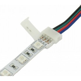 Oem - 10mm 4 Pin RGB LED Click to Click 15cm Connector Cable Wire - LED connectors - LSCC06-CB