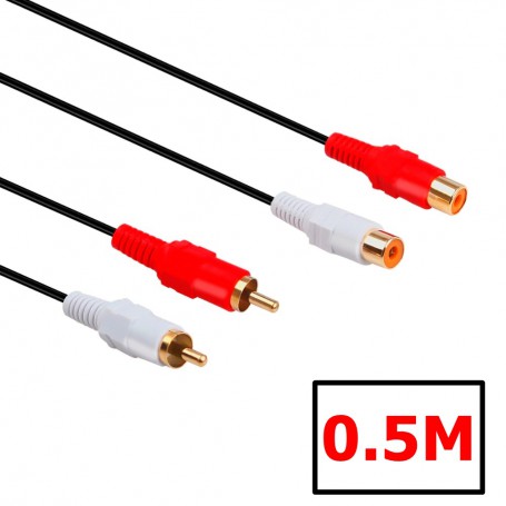 Oem, 2 RCA Male to Female stereo audio extension cable, , YPC505-AL-CB