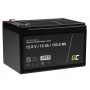 Green Cell - Green Cell LiFePO4 12.8V 12Ah battery for solar panels and campers - LiFePO4 battery - GC108-LPO12AH