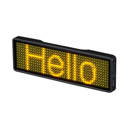 Sertronics, Sertronics Yellow LED name tag 9.3x3cm black edge, , ON6296-YE