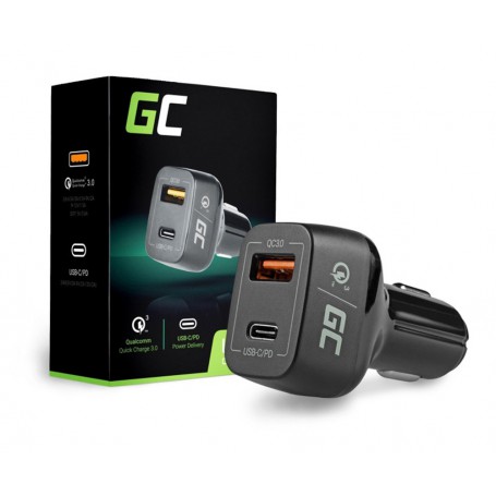 Green Cell, GREEN CELL Car charger USB-C Power Delivery + USB Quick Charge 3.0, , GC130-CAD33