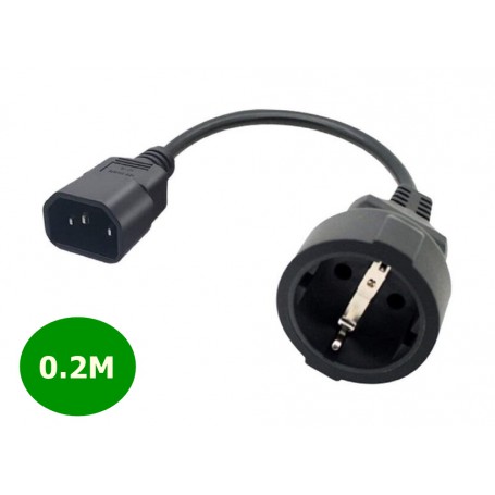 C14 to Schuko CEE7/4 socket adapter power cord cable for Plugs and ...