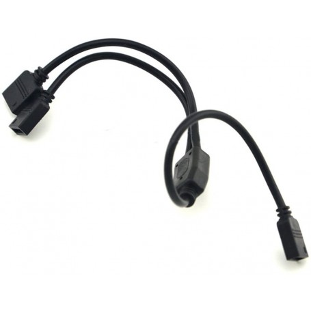 Oem, 1 to 2 Way 4 Pin 10mm RGB Female Connector Splitter Cable - Black, LED connectors, LSCCW0151