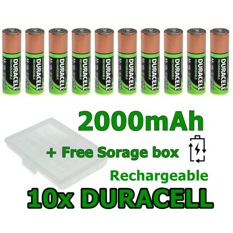 Duracell, 10x DURACELL R6/AA Ni-MH 2000mAh Rechargeable batteries, Size AA, BS530