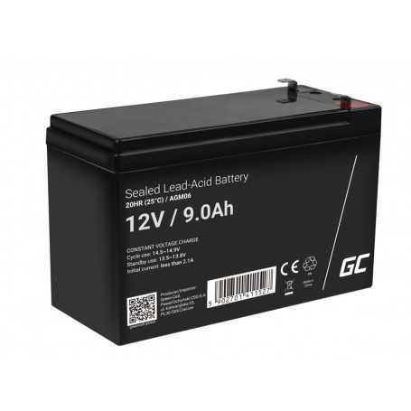 Green Cell, Green Cell 12V 9Ah 9000mAh VRLA AGM Battery, Battery Lead-acid , GC353-AGM06