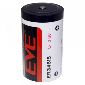 EVE ER34615 D-Format 3.6V 19000mAh Li-SOCI2 (non-rechargeable)