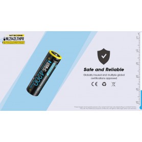 NITECORE, Nitecore NL2142LTHPR USB 4200mAh 15A 21700 specially for Cold Weather with USB Port, Other formats, MF021