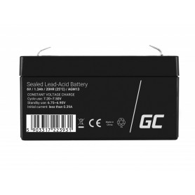 Green Cell - Green Cell 6V 1.3Ah (F1 4.6mm) 1300mAh VRLA AGM Battery - Battery Lead-acid  - GC388-AGM13