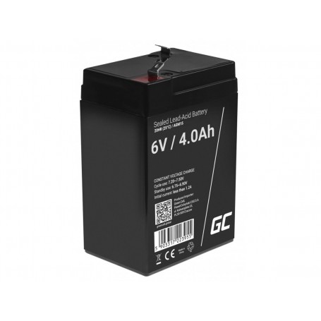 Green Cell - Green Cell 6V 4Ah (F1 4.6mm) 4000mAh VRLA AGM Battery - Battery Lead-acid  - GC390-AGM15