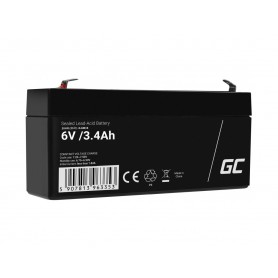 Green Cell - Green Cell 6V 3.4Ah (F1 4.6mm) 3400mAh VRLA AGM Battery - Battery Lead-acid  - GC396-AGM38