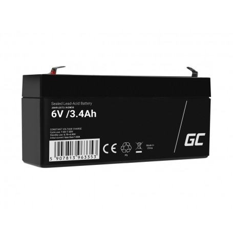 Green Cell - Green Cell 6V 3.4Ah (F1 4.6mm) 3400mAh VRLA AGM Battery - Battery Lead-acid  - GC396-AGM38