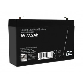 Green Cell - Green Cell 6V 7.2Ah (F1 4.6mm) 7200mAh VRLA AGM Battery - Battery Lead-acid  - GC397-AGM39