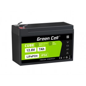 Green Cell - Green Cell CUBE 12.8V 7Ah LiFePO4 155x70x100mm IP54 battery for solar panels and campers - LiFePO4 battery - GC404