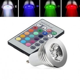 Oem - GU10 3W 16 Color Dimmable LED Bulb with Remote Control - GU10 LED - AL164