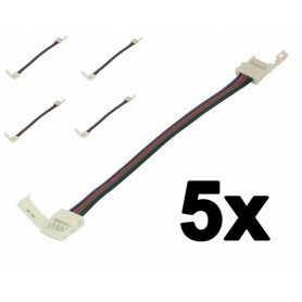 Oem - 10mm 4 Pin RGB LED Click to Click 15cm Connector Cable Wire - LED connectors - LSCC06-CB